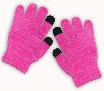 Kids Winter Gloves for Toddler Girls and Boys, Touchscreen Knitted Warm Stretch Mittens 3 Pairs for Cold Weather