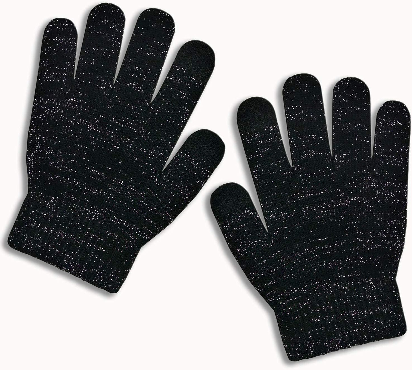 Kids Winter Gloves for Toddler Girls and Boys, Touchscreen Knitted Warm Stretch Mittens 3 Pairs for Cold Weather